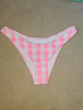 Pink and White Gingham Bikini Bottom
